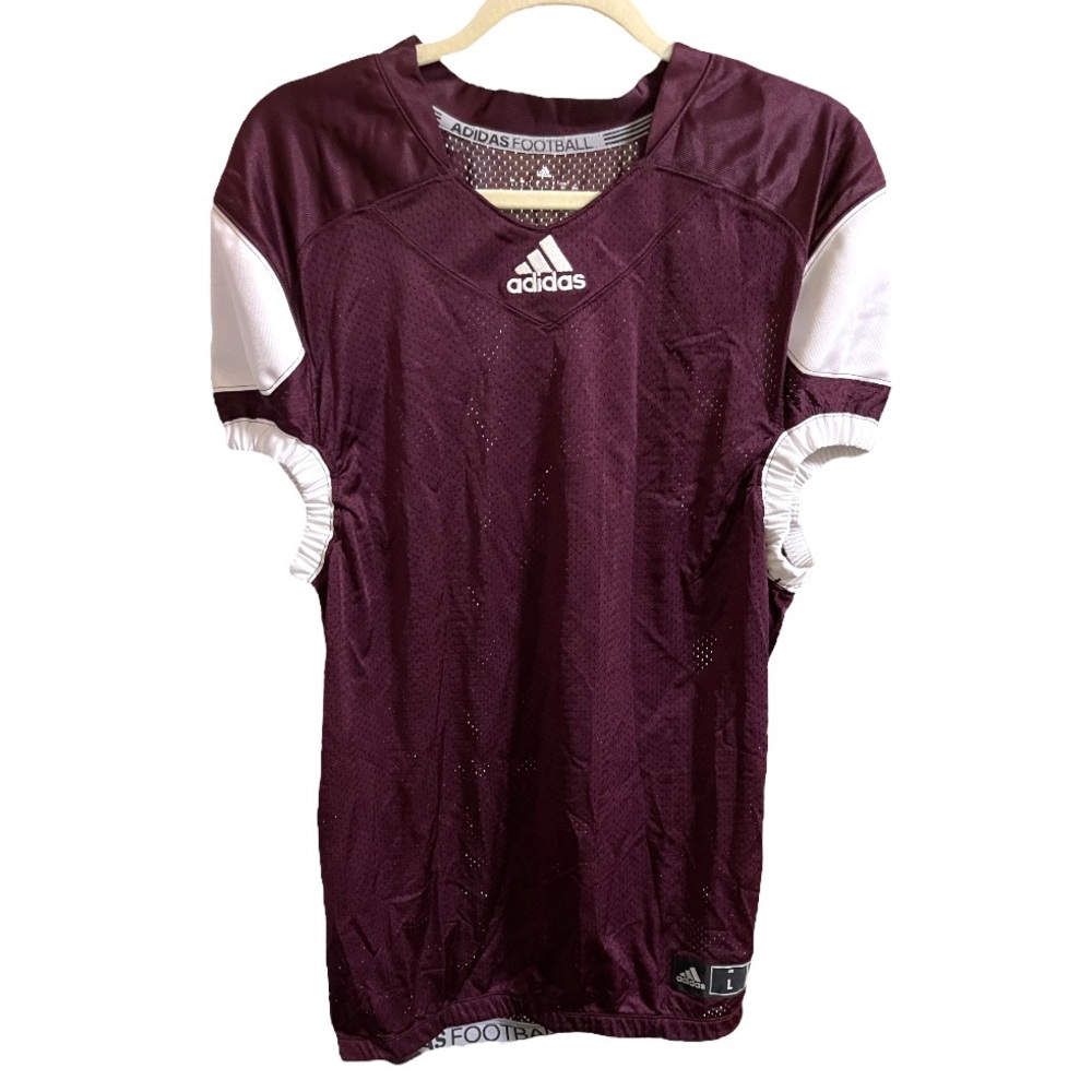 Adidas Men's Press Coverage Football Jersey Burgundy Climalite - Picture 5 of 9